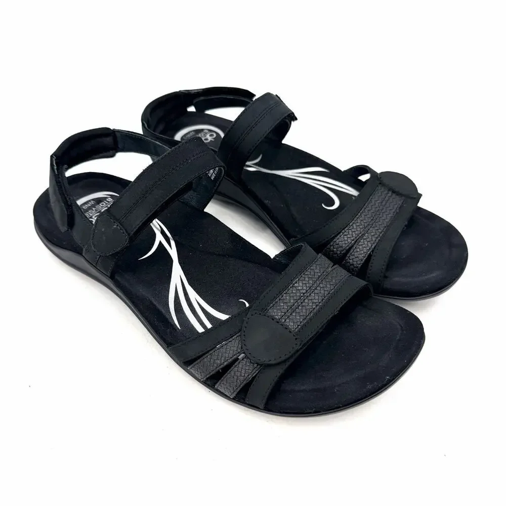 ABEO Brynn Black Strappy Comfort Arch Support Sandal BW052 Womens Size 9.5
